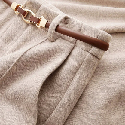 Thick Wide-Leg Tailored Pants for Women