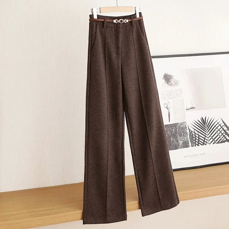 Thick Wide-Leg Tailored Pants for Women