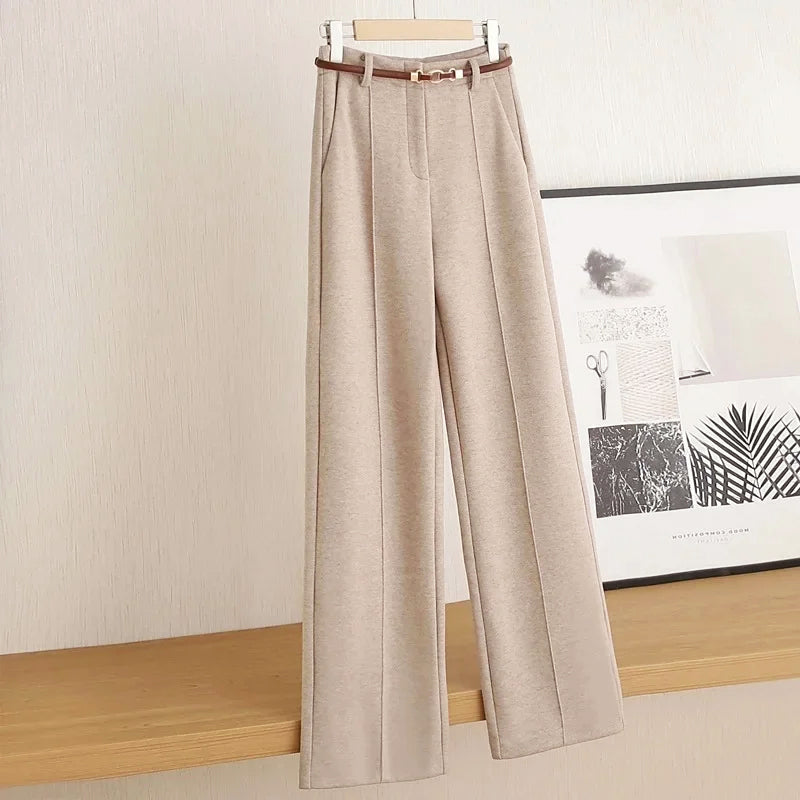 Thick Wide-Leg Tailored Pants for Women