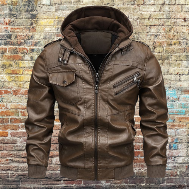 Jack Washington Hooded Leather Jacket