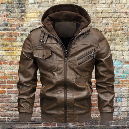 Jack Washington Hooded Leather Jacket