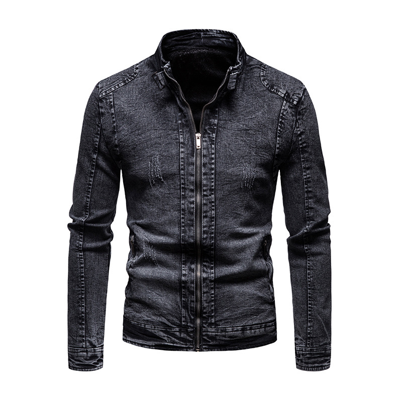 Jack Washington Stand Collar Denim Jacket