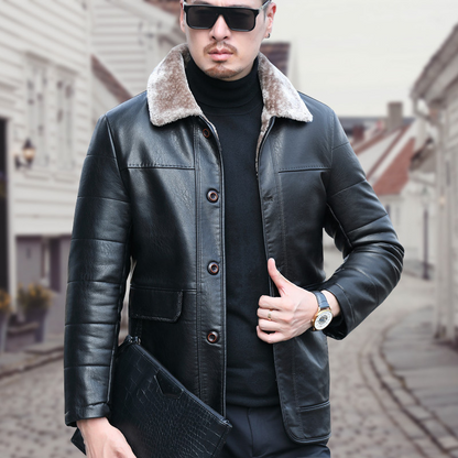 Frank Hardy Leather Down Jacket