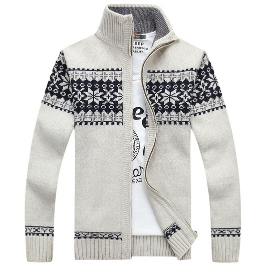 Jack Washington Jacquard Sweater Cardigan