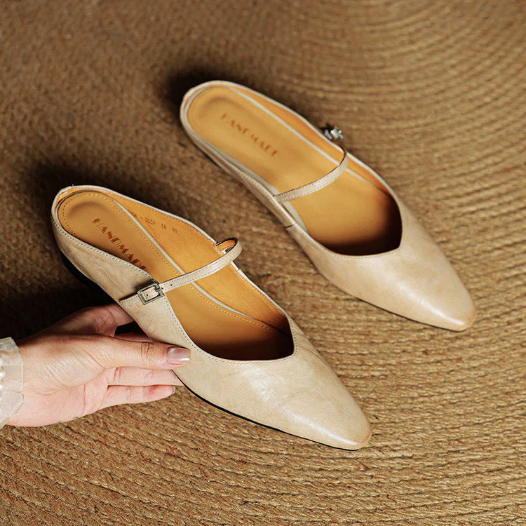 Velisse Genuine Leather Pointed Flats