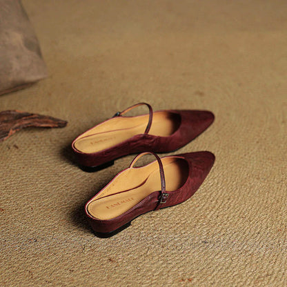 Velisse Genuine Leather Pointed Flats