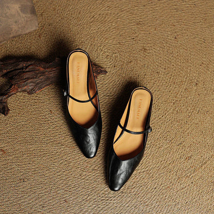 Velisse Genuine Leather Pointed Flats