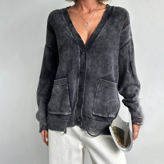 Versatile V-Neck Women’s Cotton Cardigan