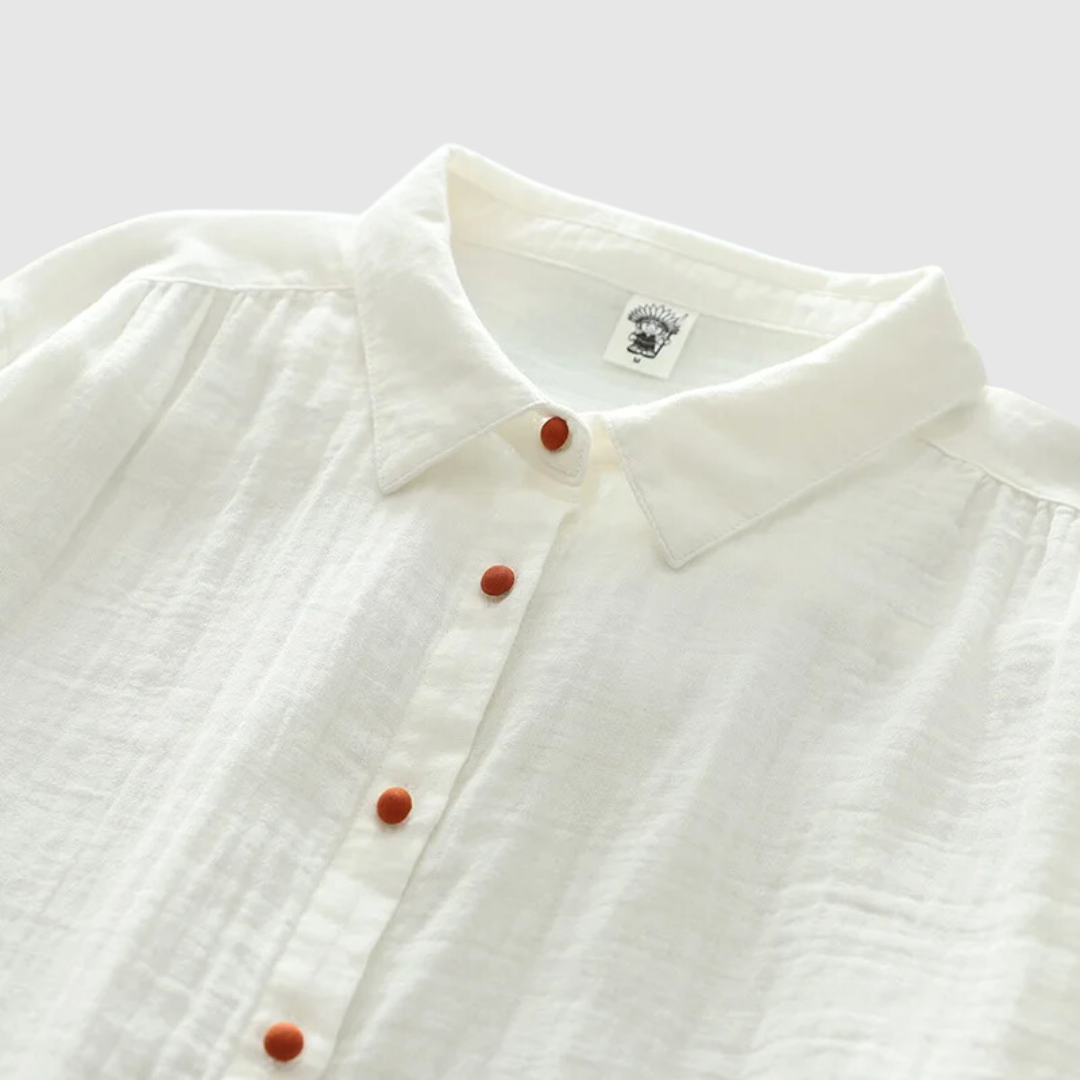 White Double Cotton Long Sleeve Shirts