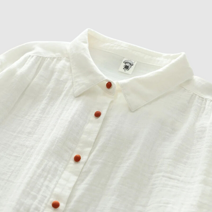 White Double Cotton Long Sleeve Shirts