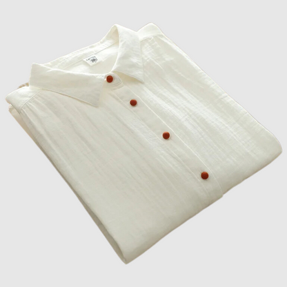 White Double Cotton Long Sleeve Shirts Spring Collection