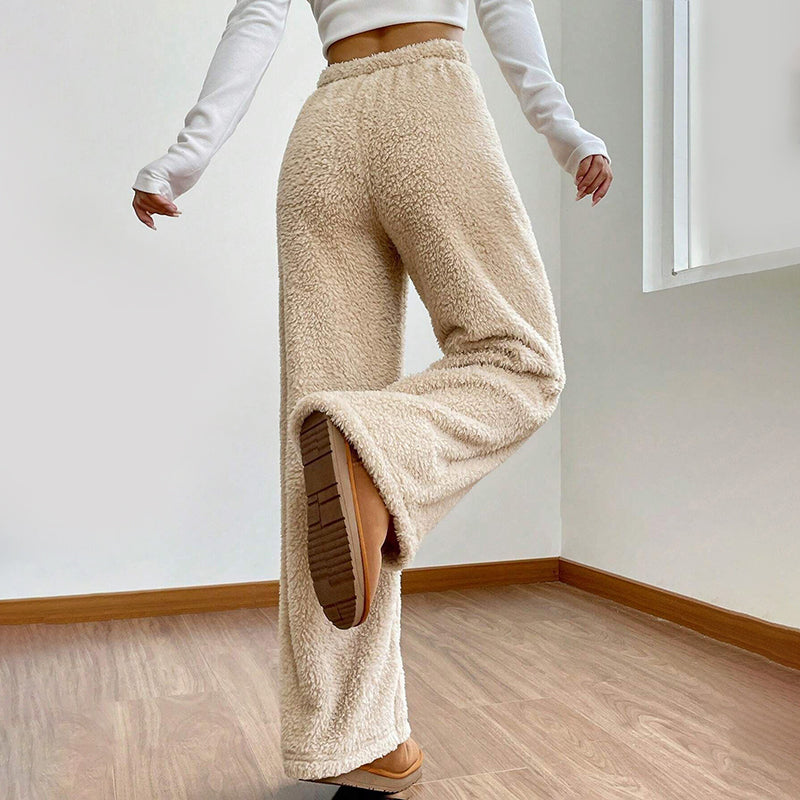 Wide-Leg Fleece Lounge Pants for Women