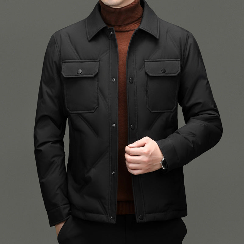 Winter Casual Men's Down Jacket - Warm Lapel Design