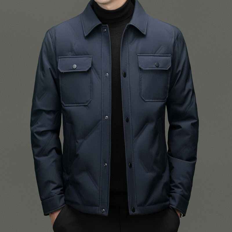 Winter Casual Men's Down Jacket - Warm Lapel Design