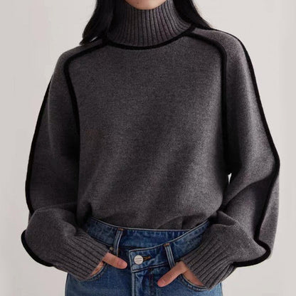 Women’s Contrast Trim Turtleneck Sweater