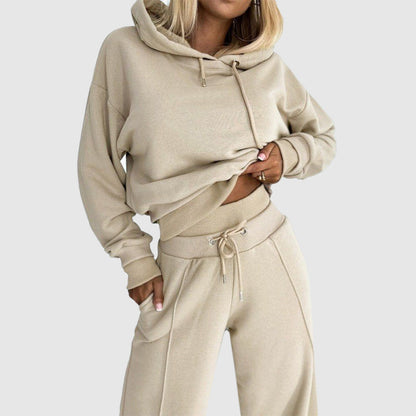 Women’s Co-ord 2 Piece Set with Hoodie and Wide Leg Pants