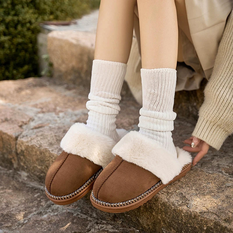 Women’s Cozy Slippers with Faux-Fur Lining
