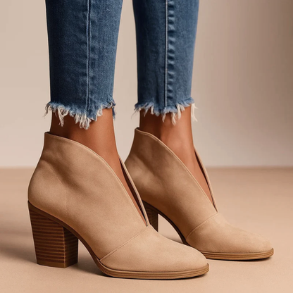 Women’s Cutout Ankle Boots with Block Heel