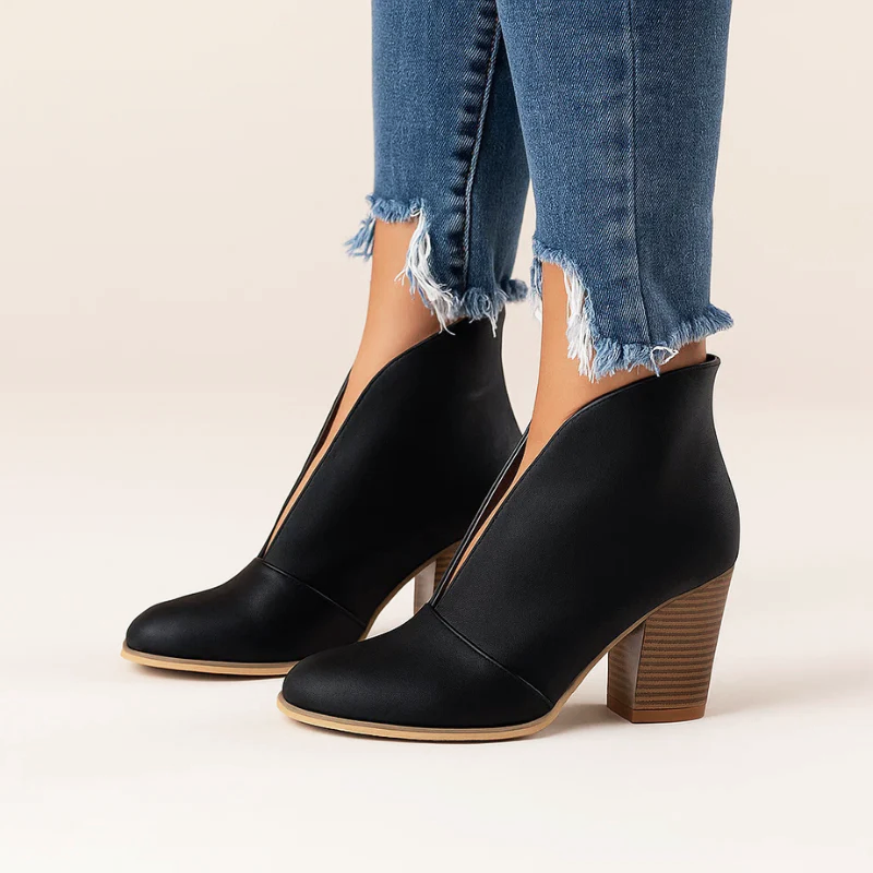 Women’s Cutout Ankle Boots with Block Heel