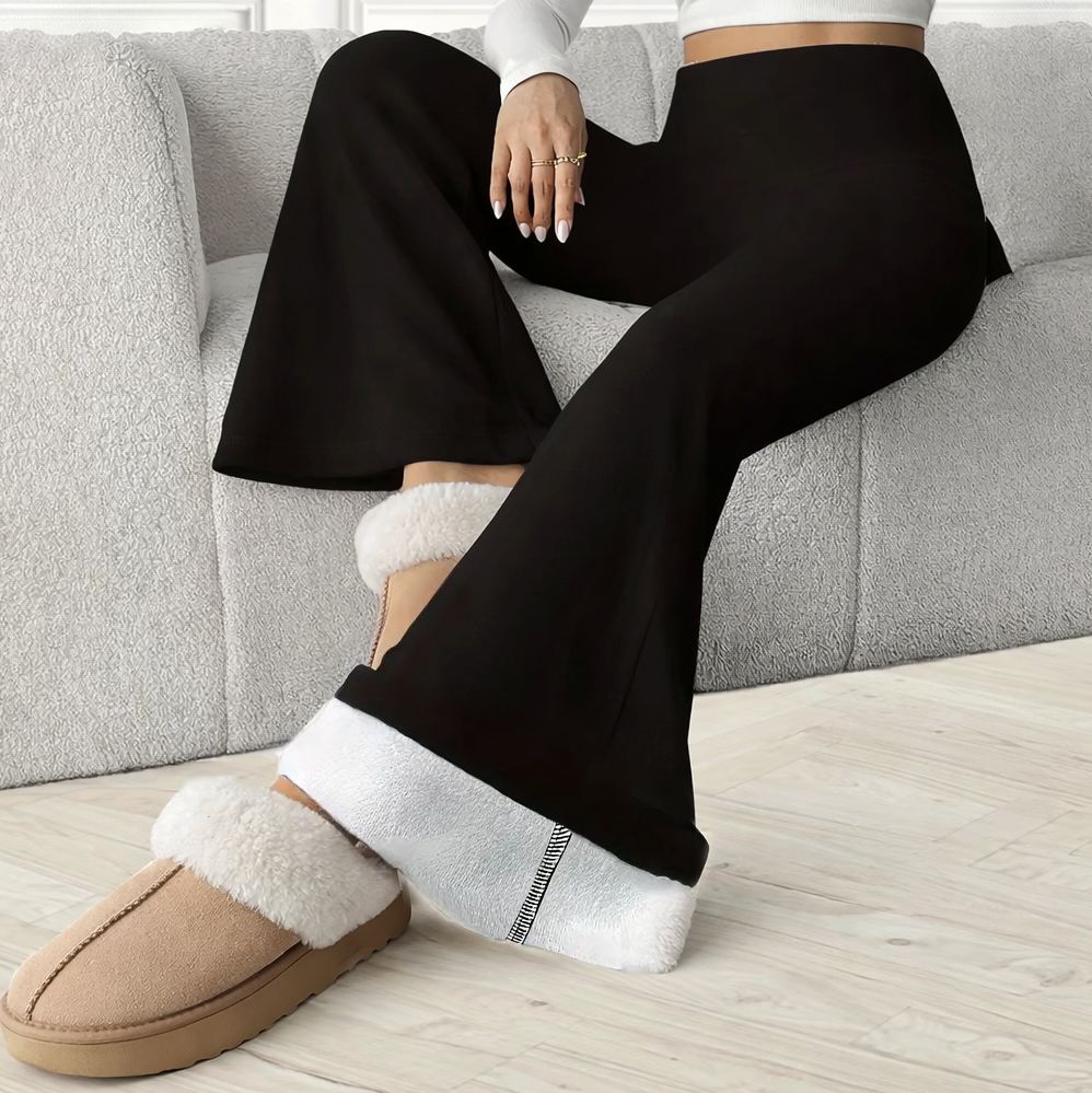 Women's Flared Leggings with Inner Lining