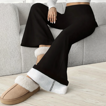 Women's Flared Leggings with Inner Lining