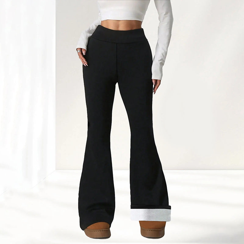 Women's Flared Leggings with Inner Lining