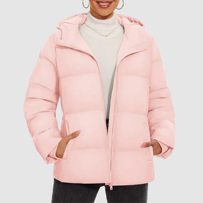 Women’s Hooded Down Puffer Jacket with Water-Resistant Shell