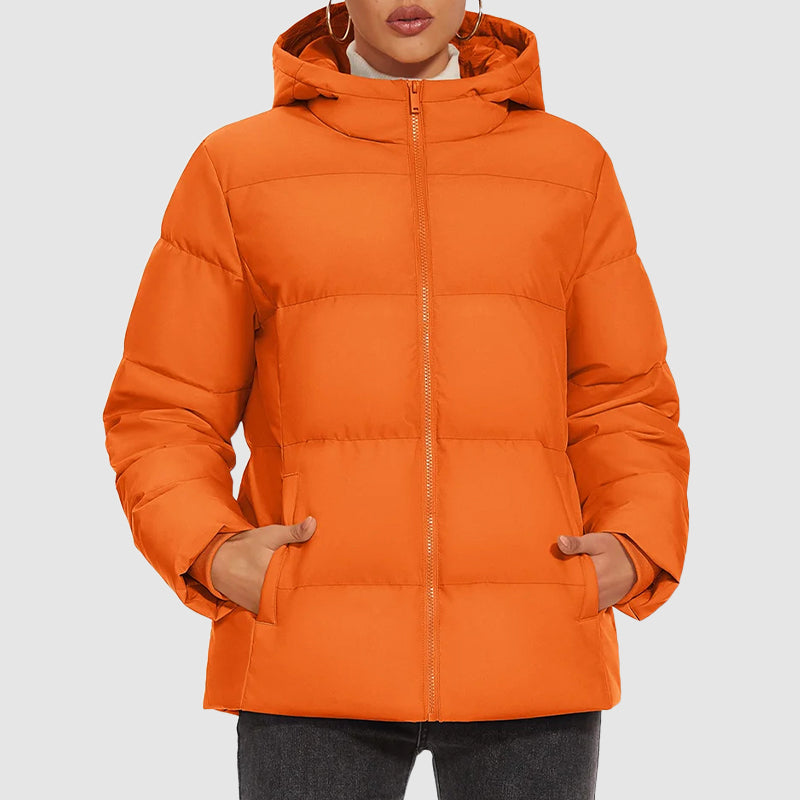 Women’s Hooded Down Puffer Jacket with Water-Resistant Shell