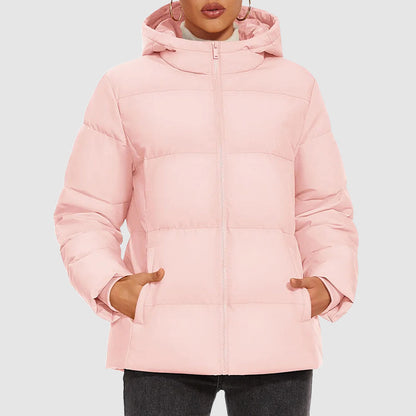 Women’s Hooded Down Puffer Jacket with Water-Resistant Shell