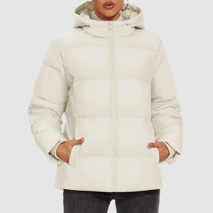 Women’s Hooded Down Puffer Jacket with Water-Resistant Shell