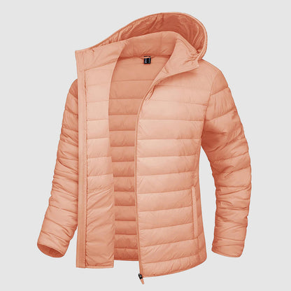 Women’s Lightweight Hooded Puffer Jacket with Zip Pockets