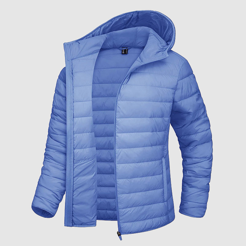 Women’s Lightweight Hooded Puffer Jacket with Zip Pockets
