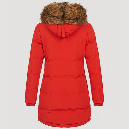 Women’s Longline Winter Parka with Faux-Fur Hood