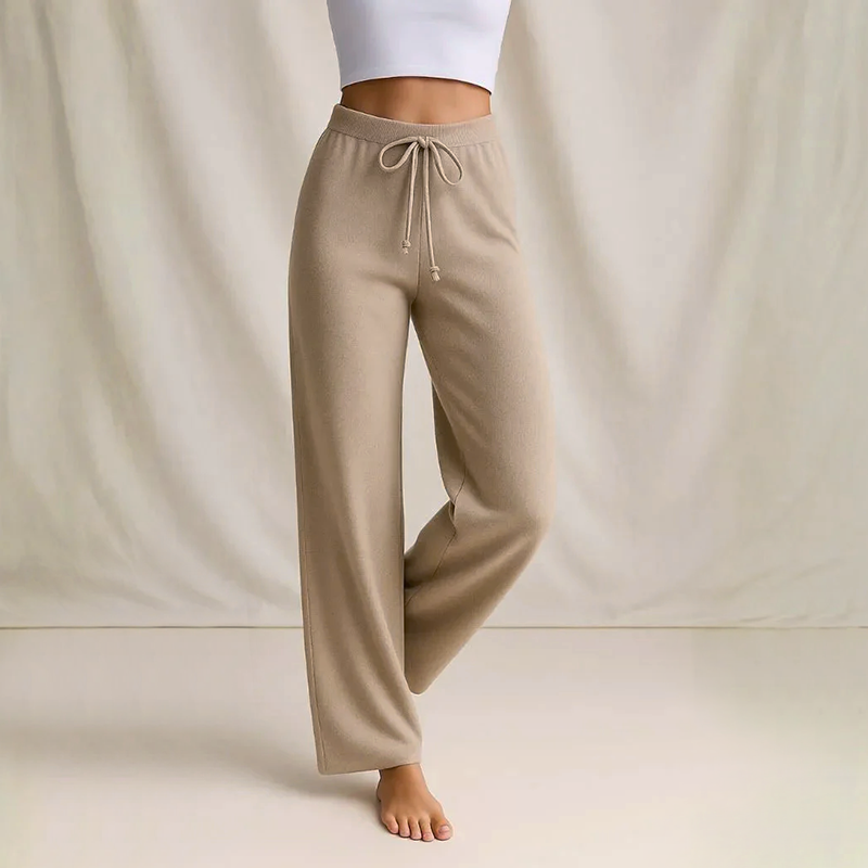 Women’s Lounge Knit Pants with Relaxed Wide Leg Fit