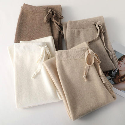 Women’s Lounge Knit Pants with Relaxed Wide Leg Fit