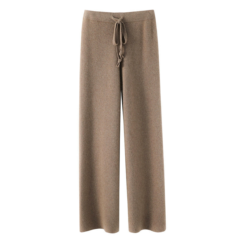 Women’s Lounge Knit Pants with Relaxed Wide Leg Fit