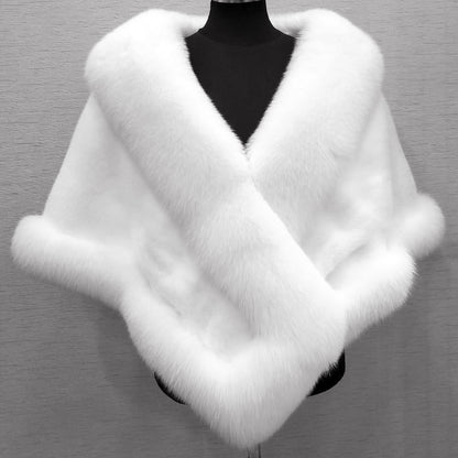 Women’s Plush Faux Fur Shoulder Wrap Scarf