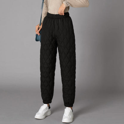 Women’s Quilted Winter Pants with Tapered Cuffs