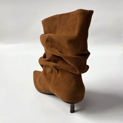 Women’s Slouch High-Heel Boots with Pointed Toe