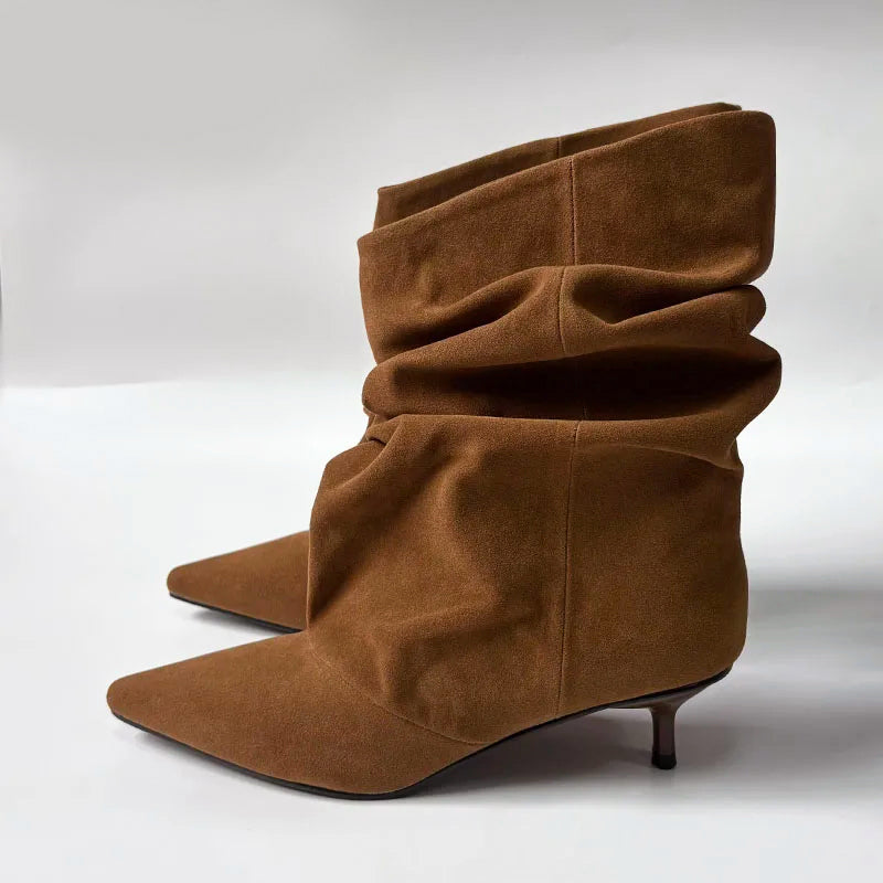 Women’s Slouch High-Heel Boots with Pointed Toe