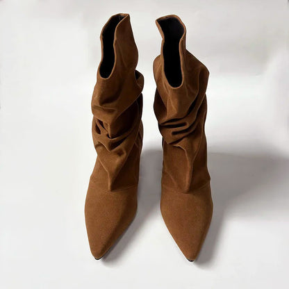 Women’s Slouch High-Heel Boots with Pointed Toe