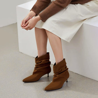Women’s Slouch High-Heel Boots with Pointed Toe