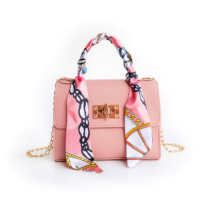 Women's Turn-Lock Small Flap Bag with Scarf Handle