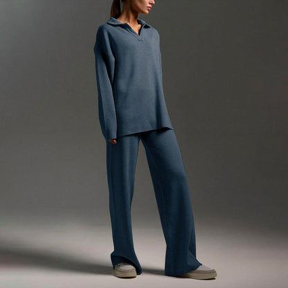 Women’s Two-Piece Knit Lounge Set with Relaxed Silhouette