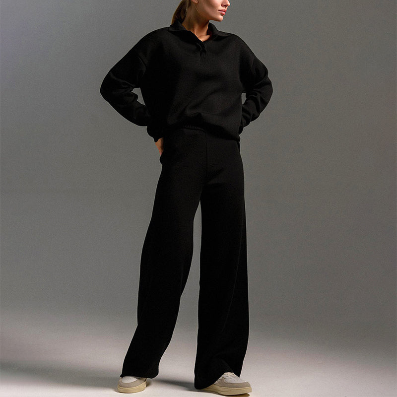 Women’s Two-Piece Knit Lounge Set with Relaxed Silhouette