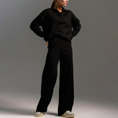 Women’s Two-Piece Knit Lounge Set with Relaxed Silhouette