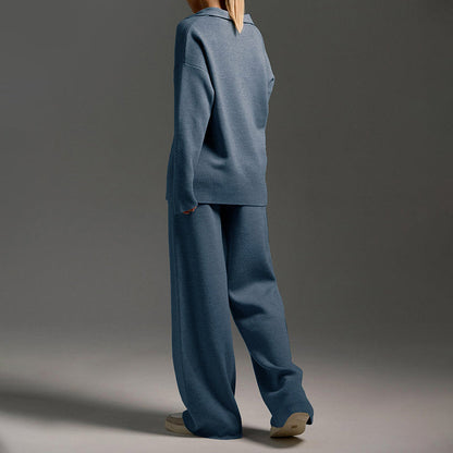 Women’s Two-Piece Knit Lounge Set with Relaxed Silhouette
