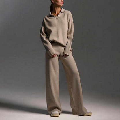 Women’s Two-Piece Knit Lounge Set with Relaxed Silhouette