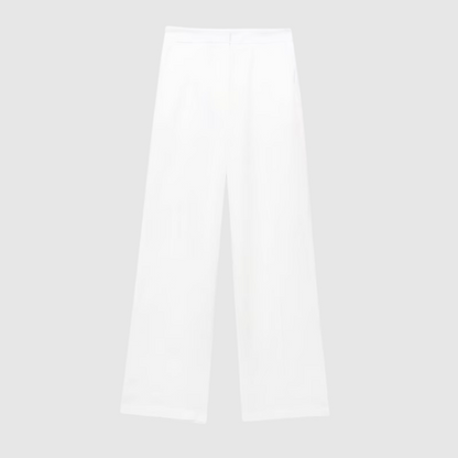 Women Cotton Linen Pants White