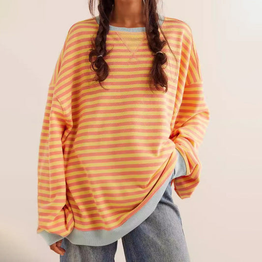 Women’s Oversized Striped Cotton Sweatshirt